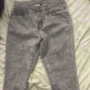 Gray leopard jeans